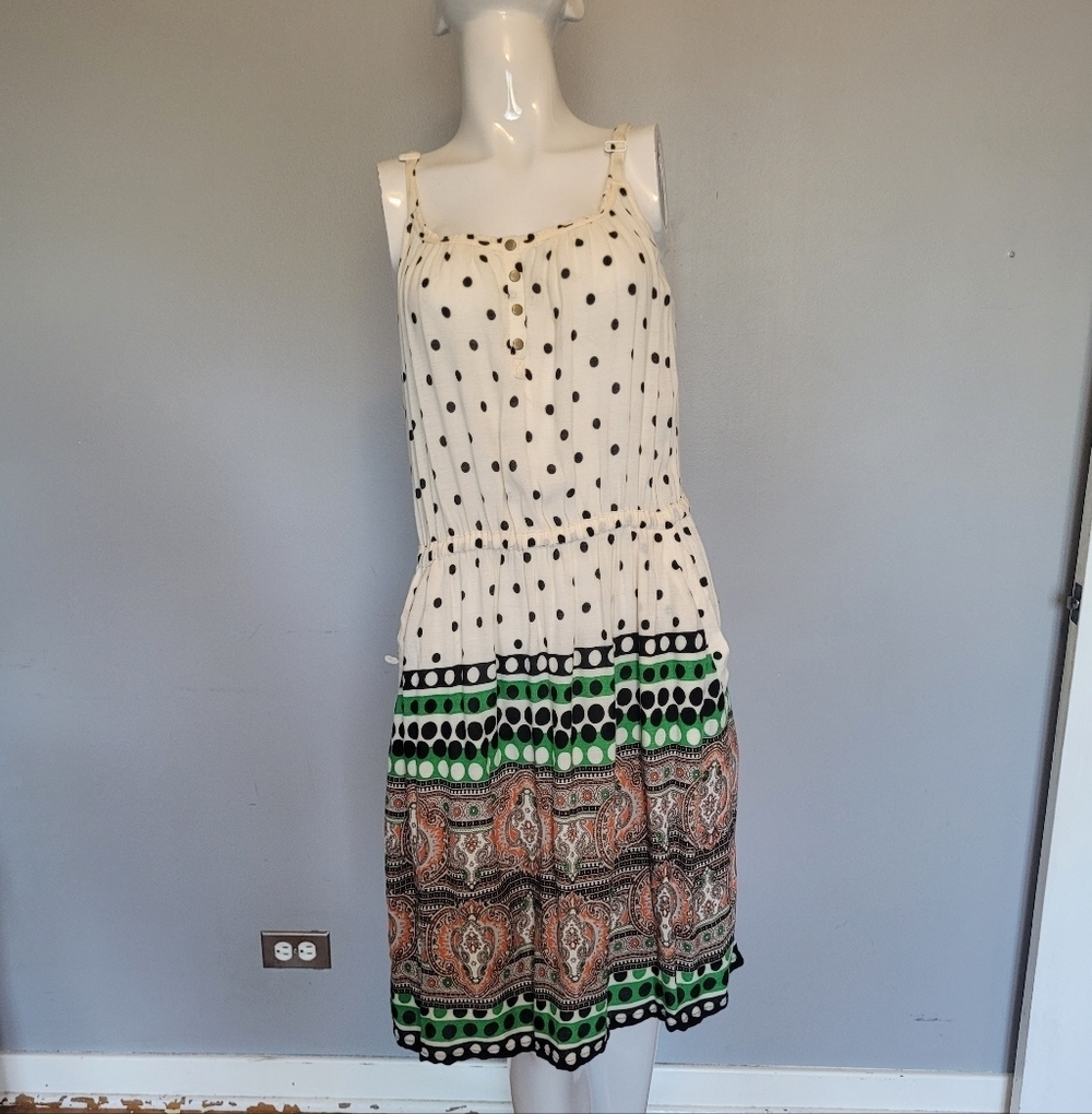 Anthropologie Lilka Polka Dot Paisley Dress, GUC, Size M